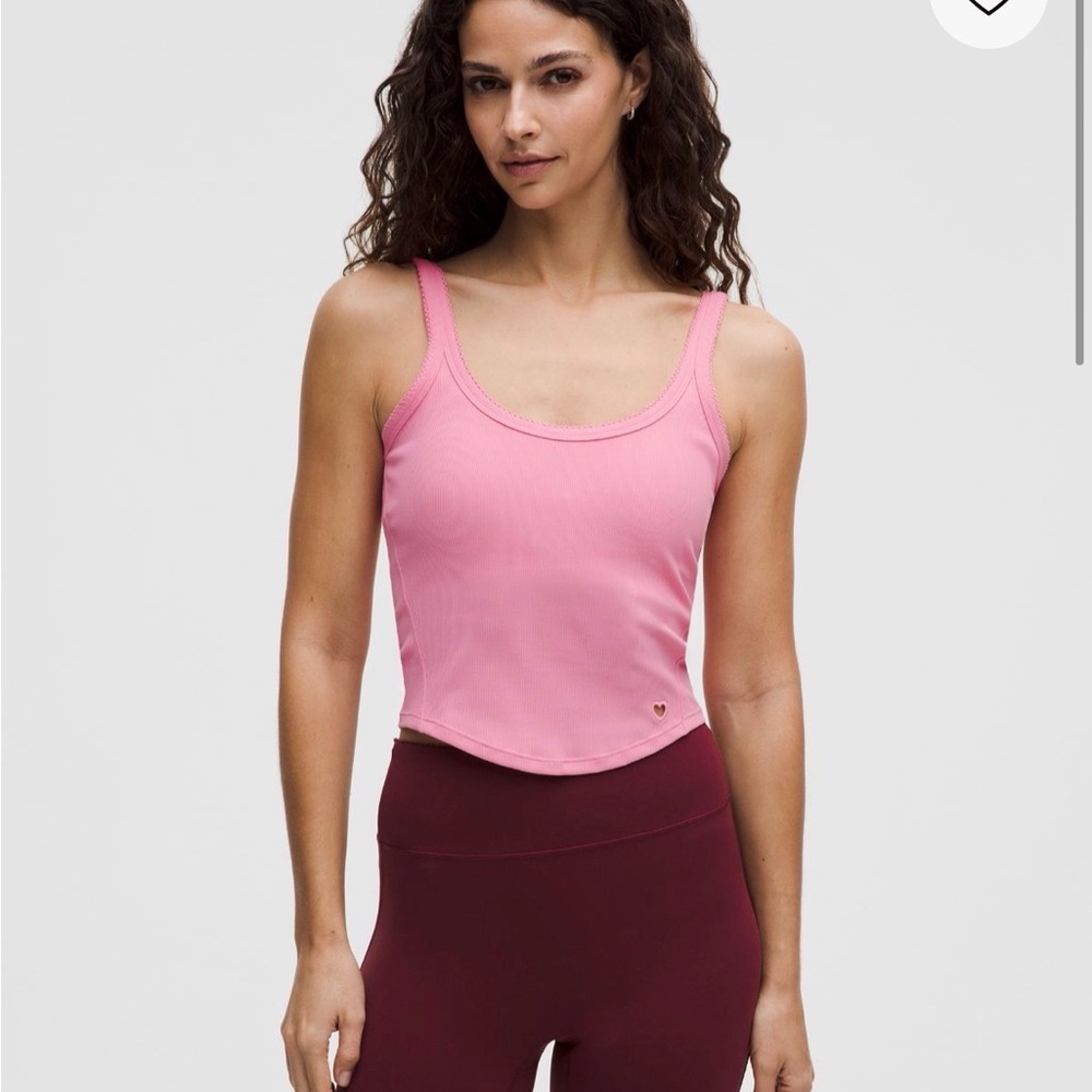 lululemon athletica Pink Ribbed Scoop Tank